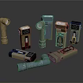 Various Colored Flashlights With Different Designs And Illuminated LED Features