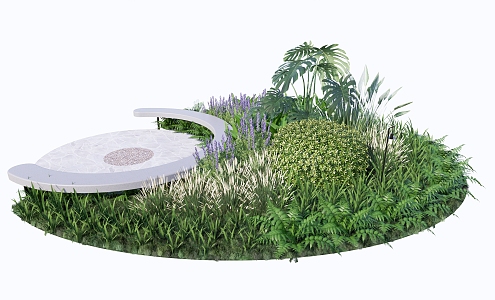 Modern shrub plant pile flowers and plants combination plant flower border 3d model