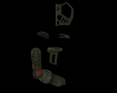 Disassembled Dark Colored Worn Mechanical Parts With Metallic Texture And Various Shapes 3d model