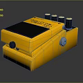 Yellow Guitar Effect Pedal Electronic Device With Footswitch Control Knobs And Switch 3d model