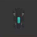 Futuristic Race Car with Dark Body Transparent Blue Roof and Green Accented Wheels
