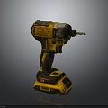 Yellow And Black Cordless Power Drill With Ergonomic Handle And Drill Bit