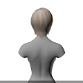 Game And Movie Character 3D Model With Blonde Short Hair No Facial Features Prominent Chest