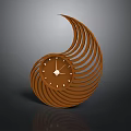 Modern Spiral Design Brown Clock For Stylish Home Decor And Living Room