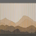 Modern Sofa Background Wall With Mountain Shaped Design And Wooden Slats