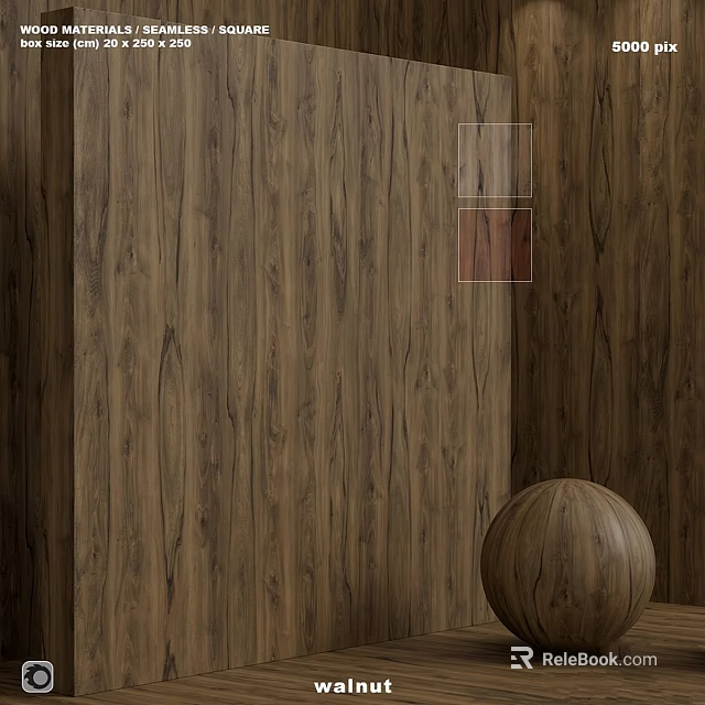 Brown Wood Grain Wall Components With Wooden Sphere Decoration And Natural Textures 3d model 