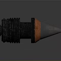 Industrial Conical Tip Equipment with Black Orange and Silver Threaded Base and Metallic Components