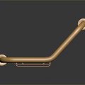 Golden Bathroom Furniture Grab Bar With Shiny Surface And Sturdy Bracket Design