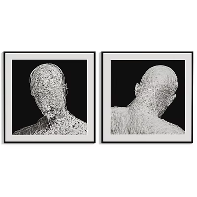 modern figure abstract painting 3d model