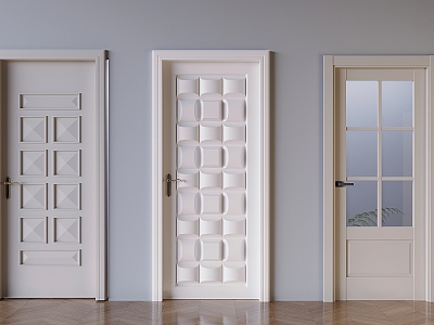 European-style Cream Style Flat Open Door European-style Solid Wood Single Open Door Glass Flat Open Single Open Door model