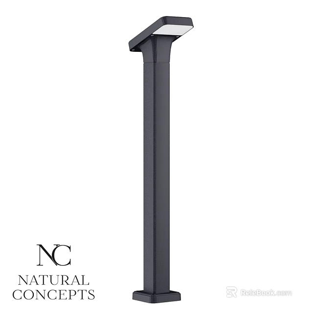 Modern Black Outdoor Light with Sleek Vertical Design for Garden Exterior Use 3d model 