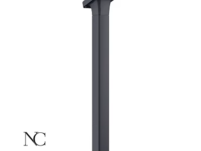 Modern Black Outdoor Light with Sleek Vertical Design for Garden Exterior Use 3d model