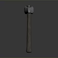 Durable Axe Tool With Metal Head And Wooden Handle In Gray Background