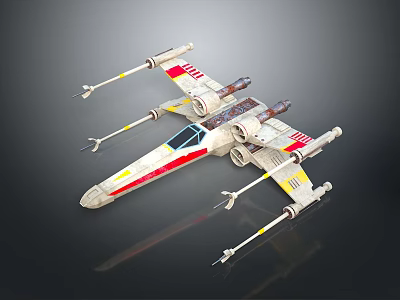 X Wing Starfighter Spacecraft Model With Detailed Design For Space And Aerospace 3d model