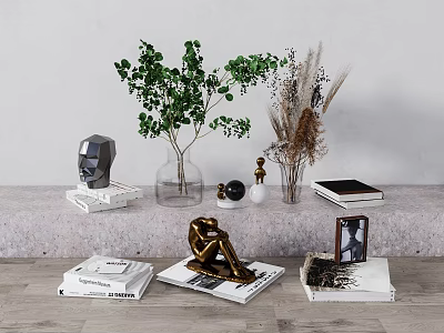 Modern ornaments combination vase 3d model