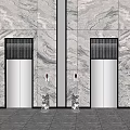 modern elevator hall elevator car 3d model