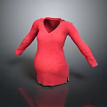 Stylish Red V Neck Long Sleeve Knitted Dress for Women Fashion