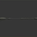 Elegant Metal Staff Weapon With Intricate Carvings And Gemstone Accent