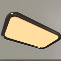 Contemporary Ceiling Light With Unique Polygonal Shape Dark Border And Warm Glow