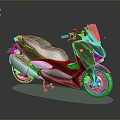 Sleek Modern Dark Colored Motorcycle With Windshield Dual Seat And Alloy Wheels