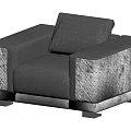 Modern Stylish Single Sofa With Fabric Upholstery Armrests And Wooden Legs