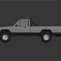 Modern Silver Single Cab Pickup Truck With Open Bed And Large Off-Road Tires