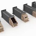 Modern Display Shelves With Multi Tiered Design And Wooden Gray Finish For Retail Store