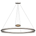Elegant Modern Circular Chandelier Featuring Central Light and Double Ring Design 3d model