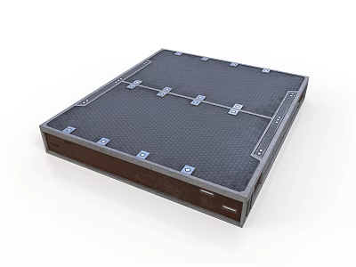 Heavy Duty Equipment Storage Tray With Metal Grid Surface And Brown Base 3d model