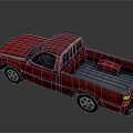 Red Classic Pickup Truck With Two Door Cab Open Bed And Red Toolbox