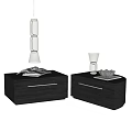 minotti Bedside Table Solid Wood Bedside Table Bedside Table Lamp Books Desktop Ornaments 3d model