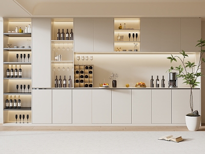 Modern Wine Cabinet Cream Wine Cabinet model