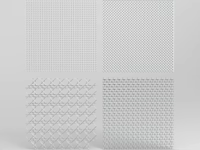 Modern Architectural Decorative Panels Featuring Various Perforated Grid Design Patterns for Interior Exterior Use 3d model
