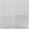 Modern Architectural Decorative Panels Featuring Various Perforated Grid Design Patterns for Interior Exterior Use