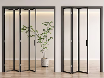 Modern folding door glass folding door 3d model