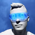 Smart Machine Illuminated Smart Glasses With Blue Tech Design And Features 3d model