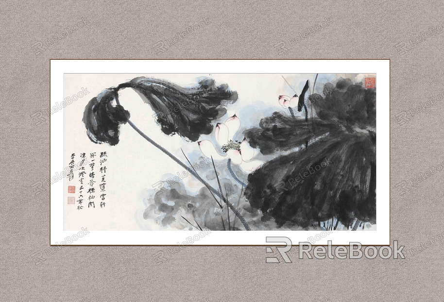 New Chinese-style Plant Painting Zhang Da Qian Cai He model