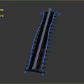 Symmetrical Spiked Decorative Structure With Evenly Spaced Spikes Central Metal Strip And Dark Reflective Surface