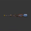 Vibrant Cartoon Style Gun With Scope Decorative Stickers And 3D Model Design