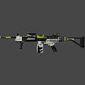 Futuristic GOLIATH Gun Design With Black White Yellow Accents Scope And Grip