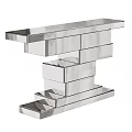 Modern Silver Stacked Console Table With Sleek Step Like Structure Design 3d model