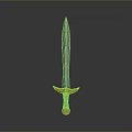 Ancient Decorative Sword With Sharp Blade Golden Hilt Guard And Blue Handle