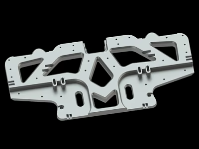 White Metal Mechanical Bracket With Hollow Design And Mounting Holes 3d model