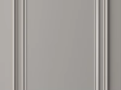 Sleek Modern Wardrobe Door Design With Vertical Panel Lines And Light Gray Surface 3d model