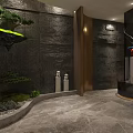 Luxurious Wine Cellar Interior With Wooden Racks And Marble Table Storage Design