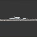Gray Textured Ground Surface With Scattered White Broken Glass And Ceramic Pieces