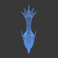 Mythical Reptilian Monster Character With Purple Spikes Gray Skin Sharp Teeth And Claws
