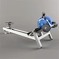 Durable Home Gym Rowing Machine With White Frame Blue Flywheel And Black Seat