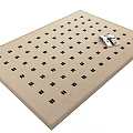 Beige Square Carpet With Black Square Patterns And Small Magazine On Corner 3d model