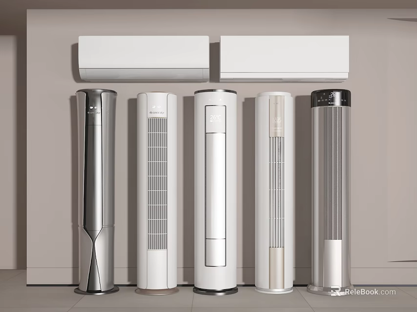 Various Modern Air Conditioning Fans With Sleek Designs For Indoor 3d model 